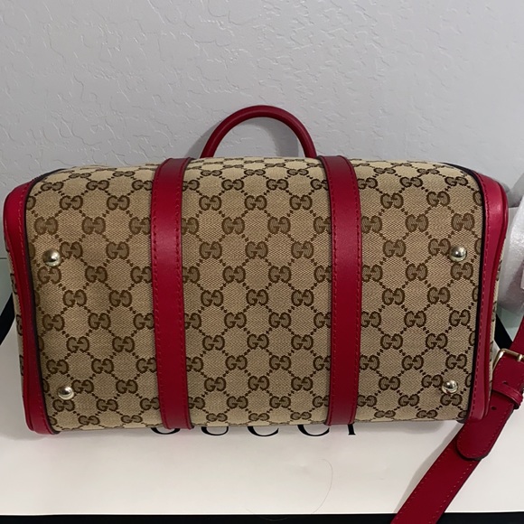 ❣️SOLD❣️GUCCI Gucci Beige/Red GG Joy Boston Bag - Picture 9 of 16